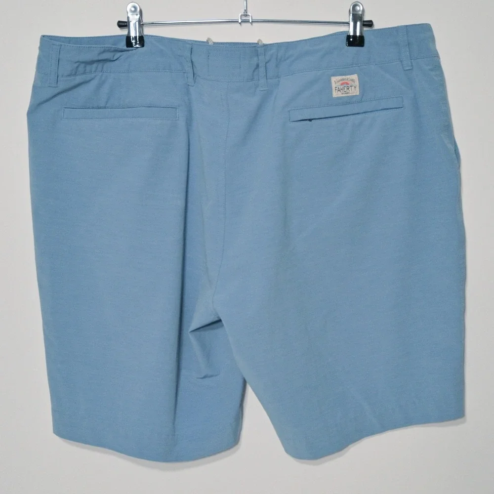 Faherty All Day Shorts Mens 40 Blue Hybrid Performance Chino Outdoor Casual